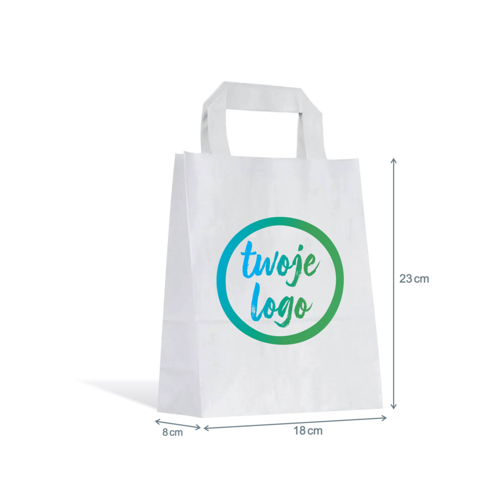 torba papierowa 18x8x23 cm z nadrukiem logo firmy